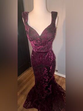 Elegant Black and Purple Embroidered Dress
